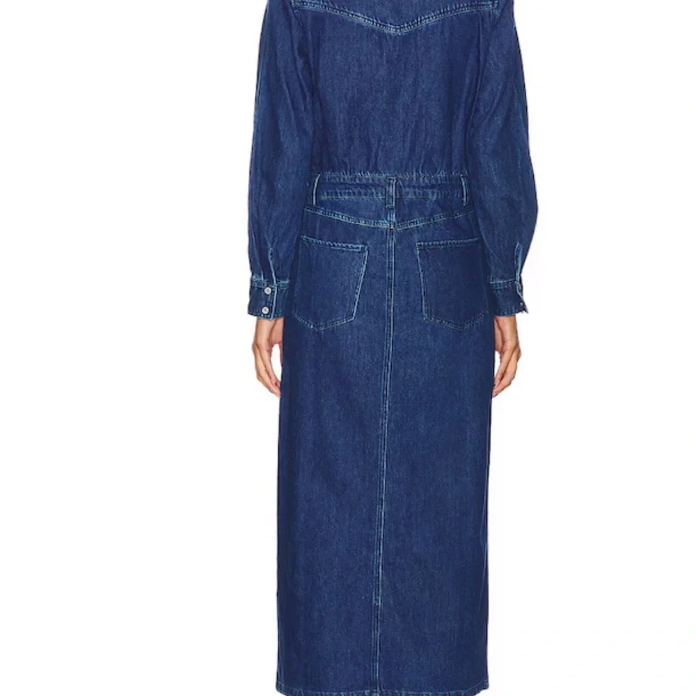 Steve Madden Dark Blue Denim Maxi Skirt with Front Slit - Picture 5 of 16